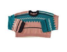 Load image into Gallery viewer, Sample Sale Teal/Pink Crop Jumper Size L⌇Ready to Ship
