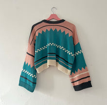 Load image into Gallery viewer, Sample Sale Teal/Pink Crop Jumper Size L⌇Ready to Ship
